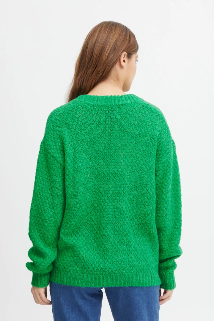 Sophia Wool/Alpaca Blend V-Neck Pullover - Fern Green