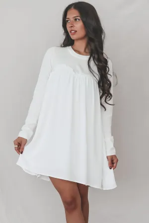 Sweeter Than Most Long Sleeve White Mini Dress