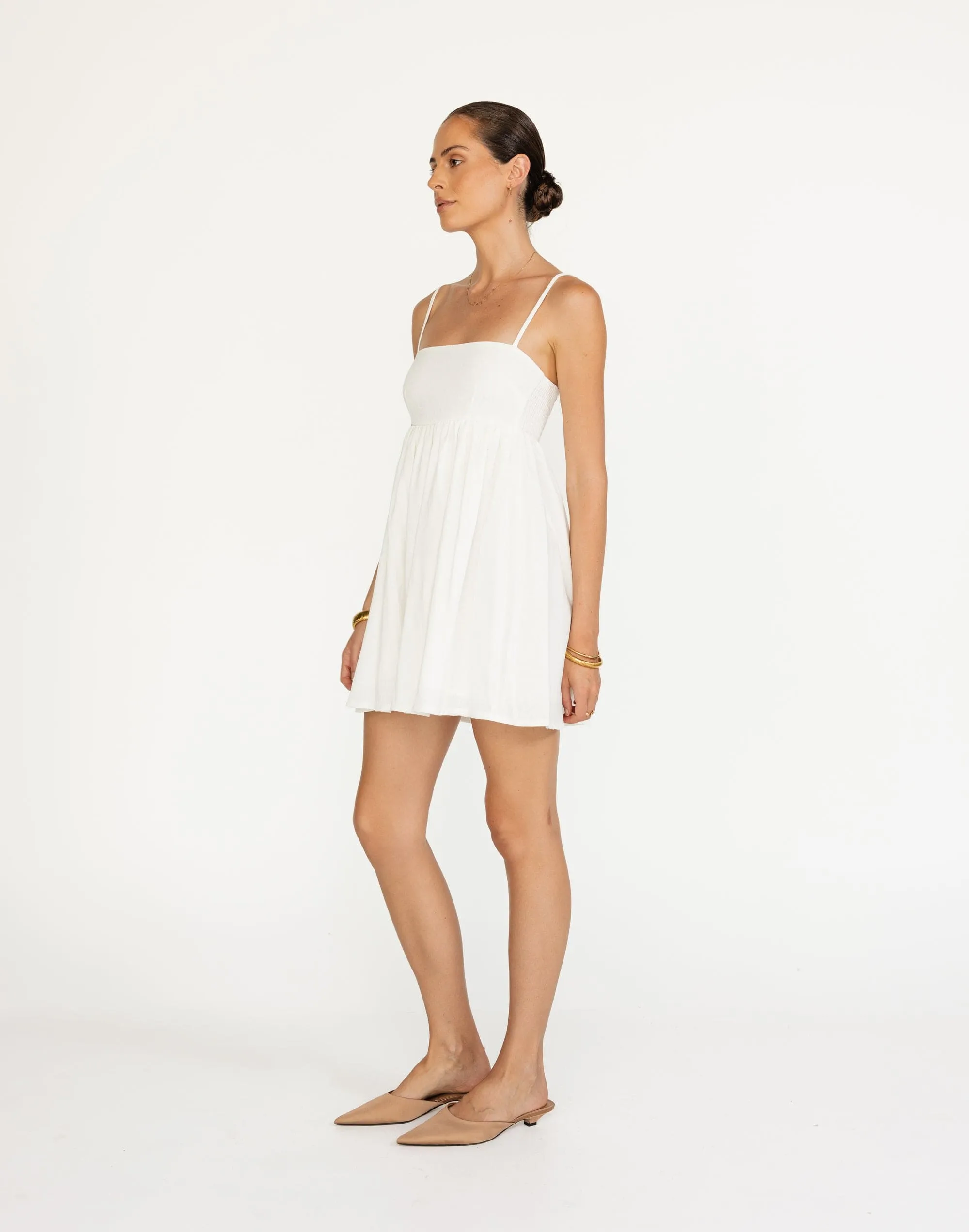 Tarsha Mini Dress (Off White)