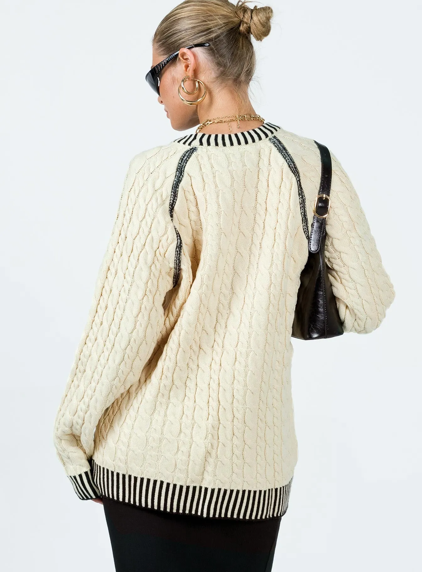 The Ragged Priest Cable Knit Sweater Cream