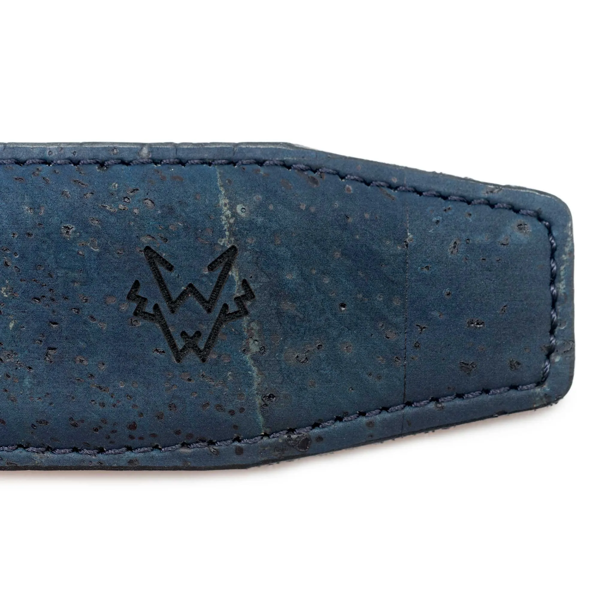 Three-Piece Construction Cork Vegan Belt | Blue