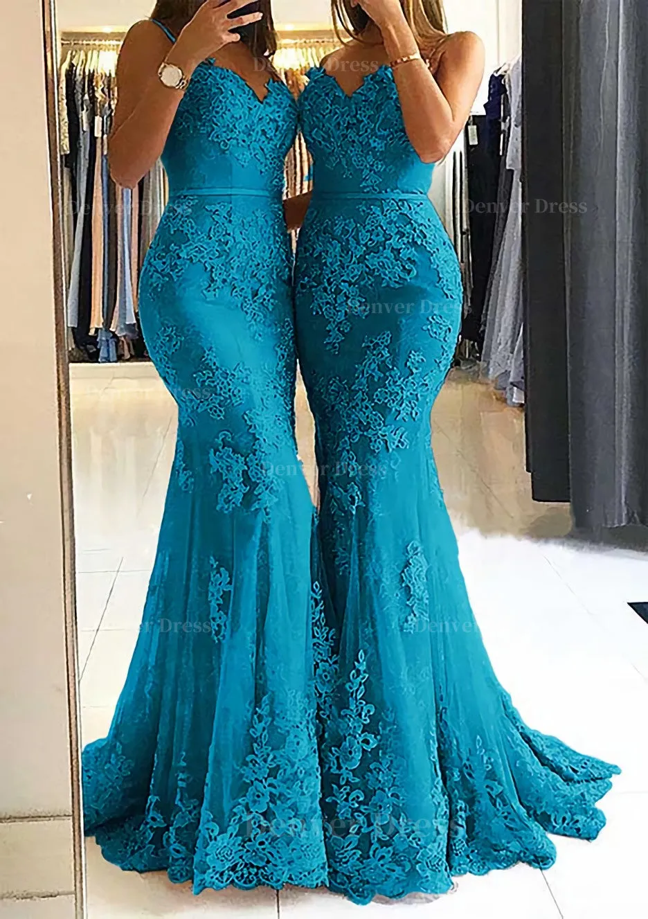 Trumpet/Mermaid Sweetheart Sleeveless Long/Floor-Length Tulle Prom Dress With Appliqued