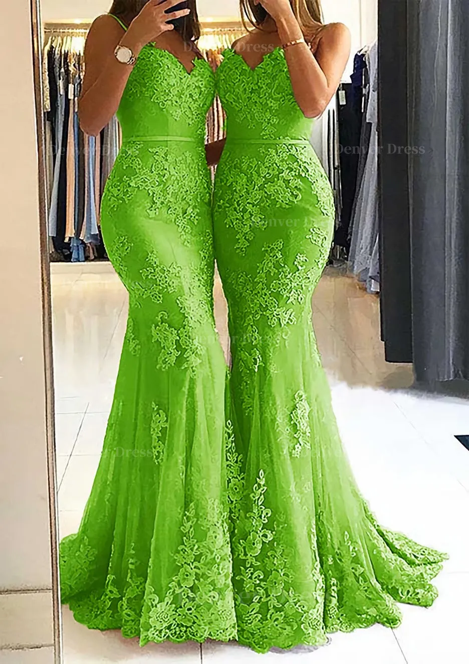 Trumpet/Mermaid Sweetheart Sleeveless Long/Floor-Length Tulle Prom Dress With Appliqued