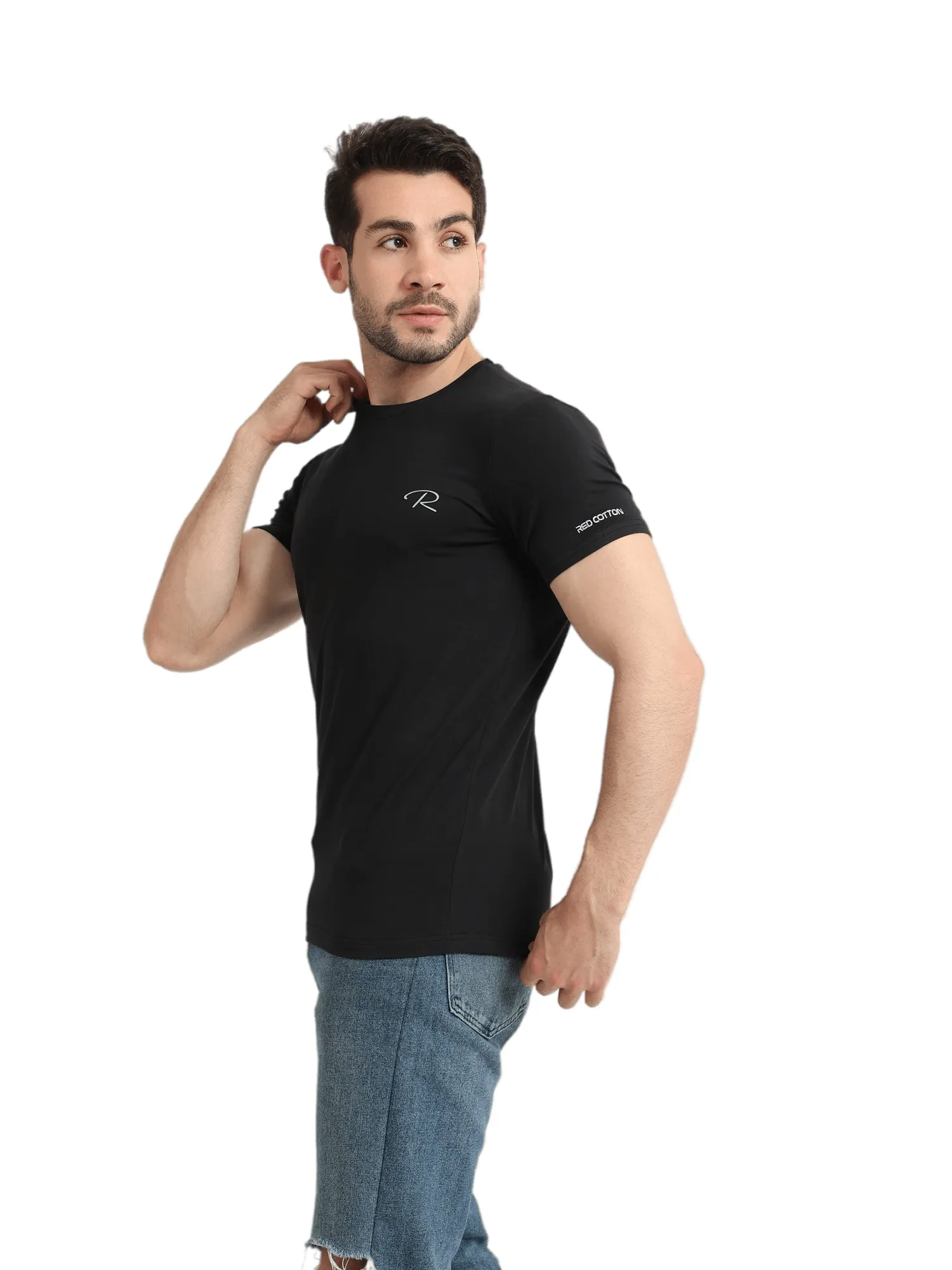 Undershirt for men, short sleeves, Regural fit - Black