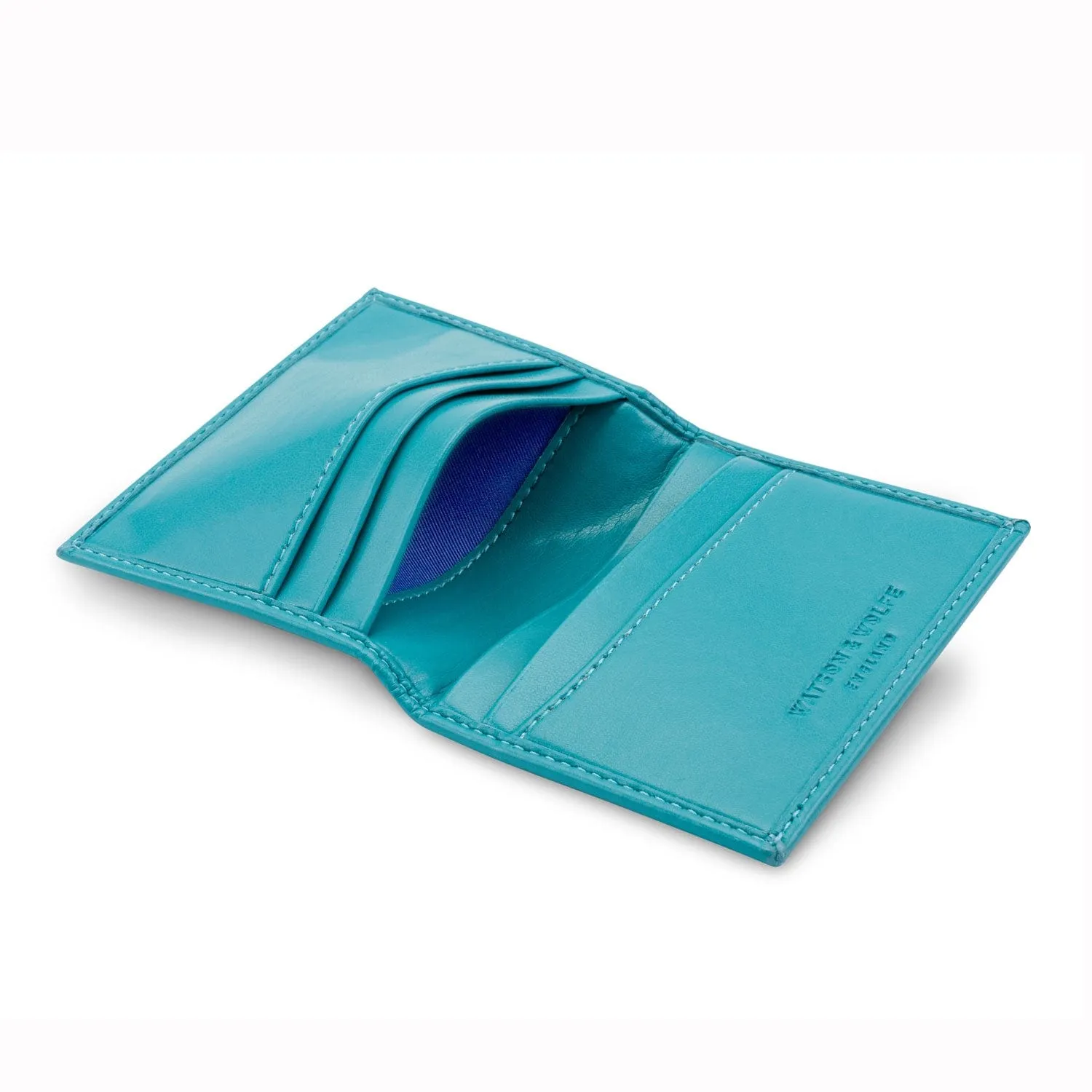 Vegan Leather RFID Protective Bifold Card Holder | Turquoise