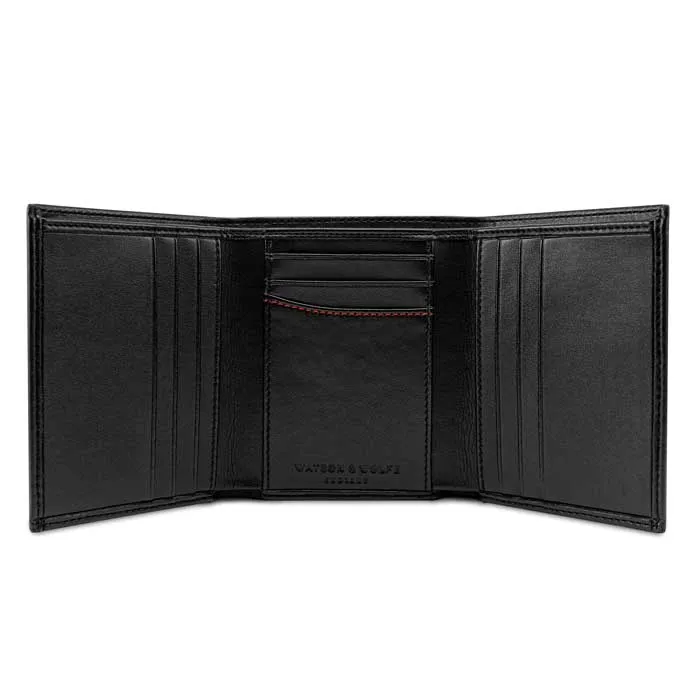 Vegan Leather RFID Protective Trifold Wallet | Black