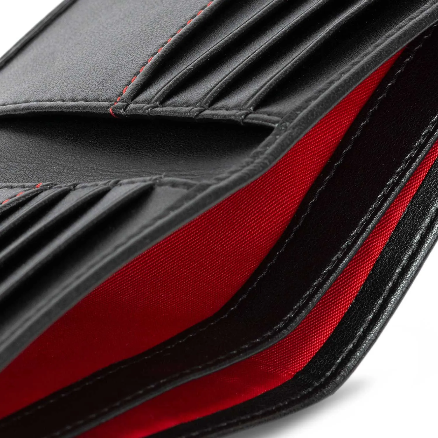 Vegan Leather RFID Protective Wallet | Black & Red