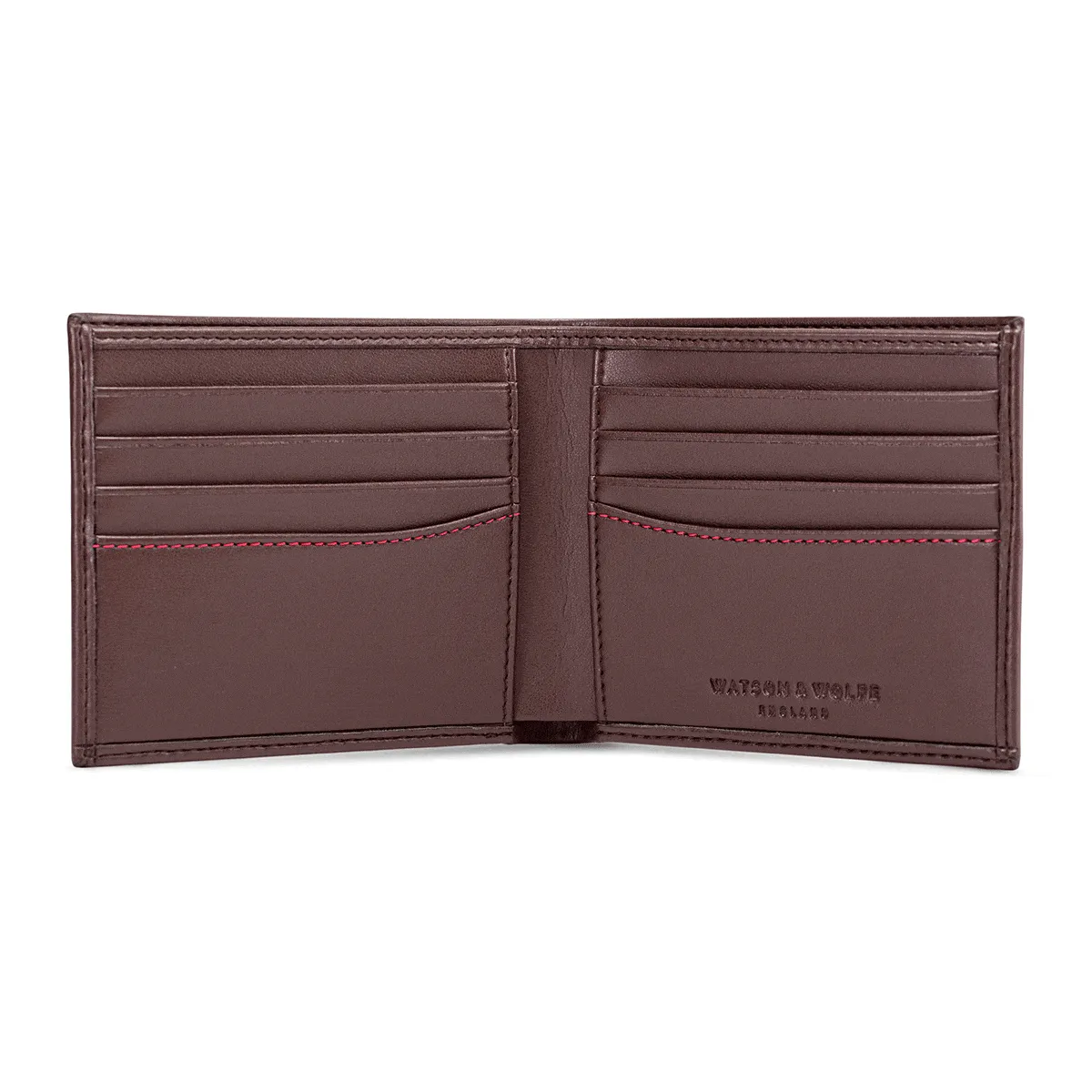 Vegan Leather RFID Protective Wallet | Chestnut Brown & Red