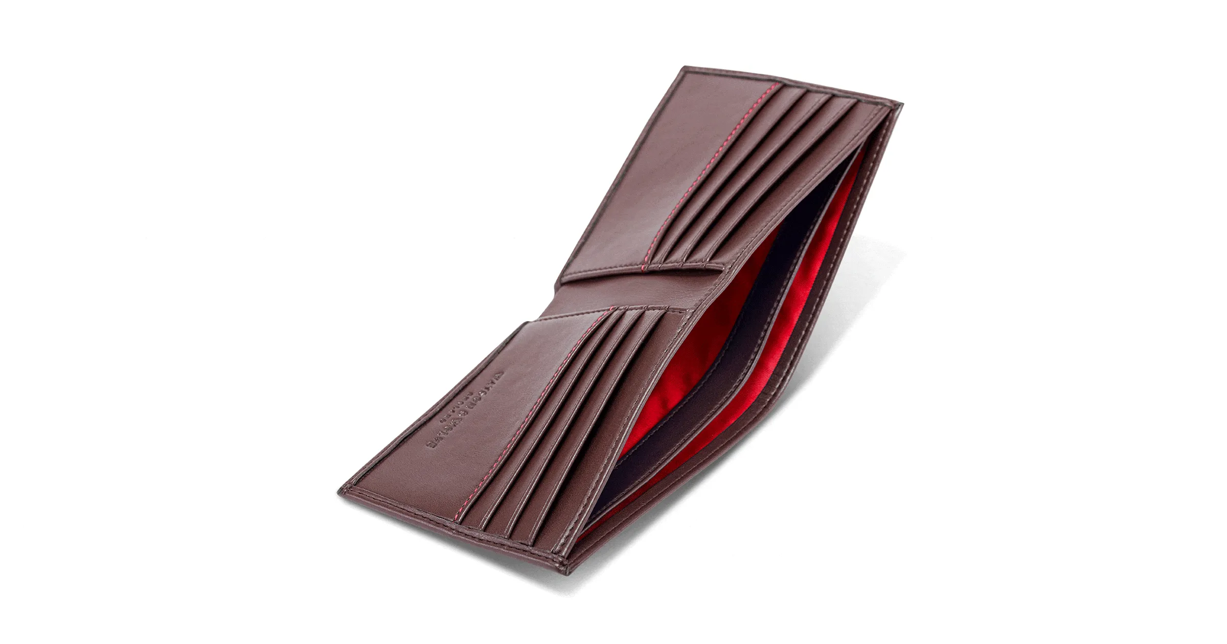 Vegan Leather RFID Protective Wallet | Chestnut Brown & Red