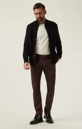 Verona Slim Leg Chino Pants in Burgundy High Flyer