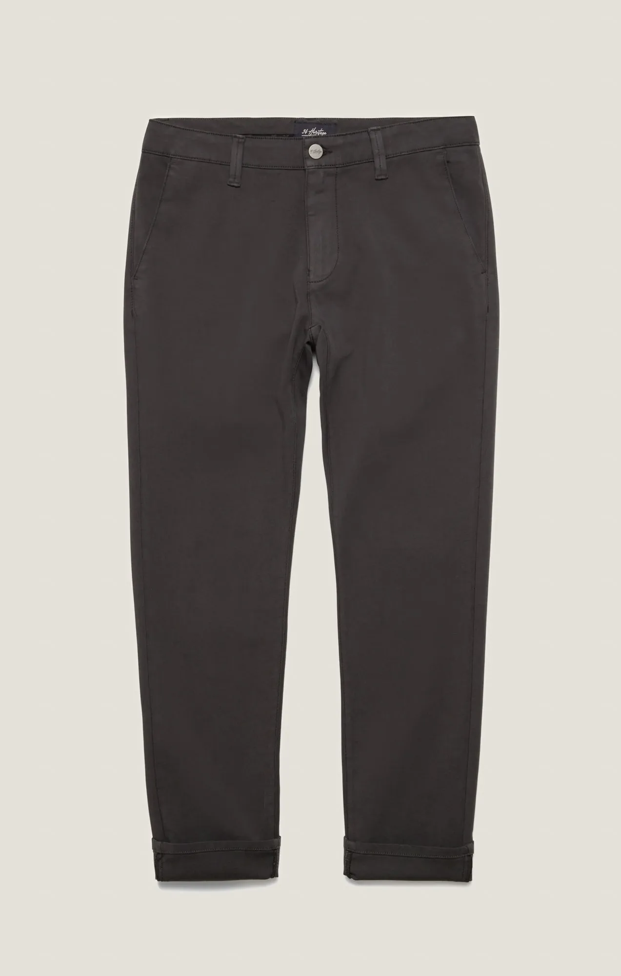 Verona Slim Leg Chino Pants in Dark Grey High Flyer