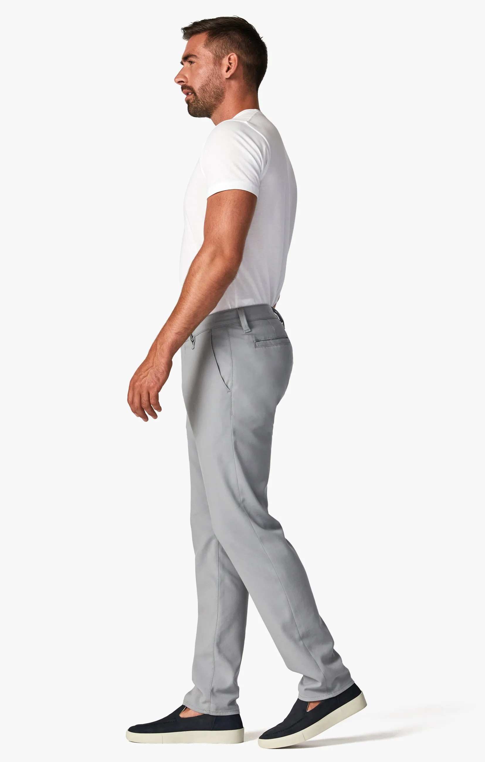 Verona Slim Leg Chino Pants In Grey High Flyer