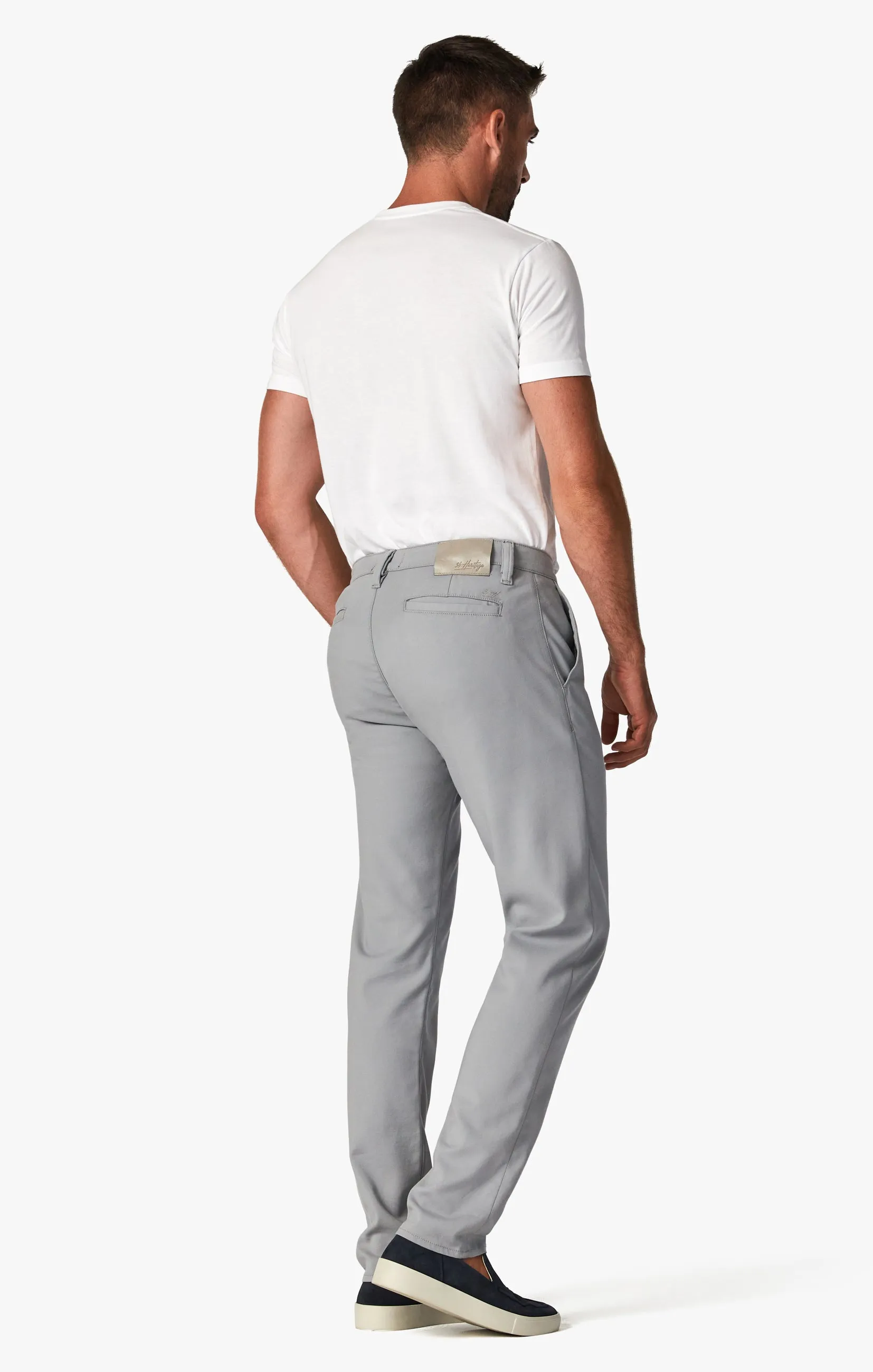 Verona Slim Leg Chino Pants In Grey High Flyer