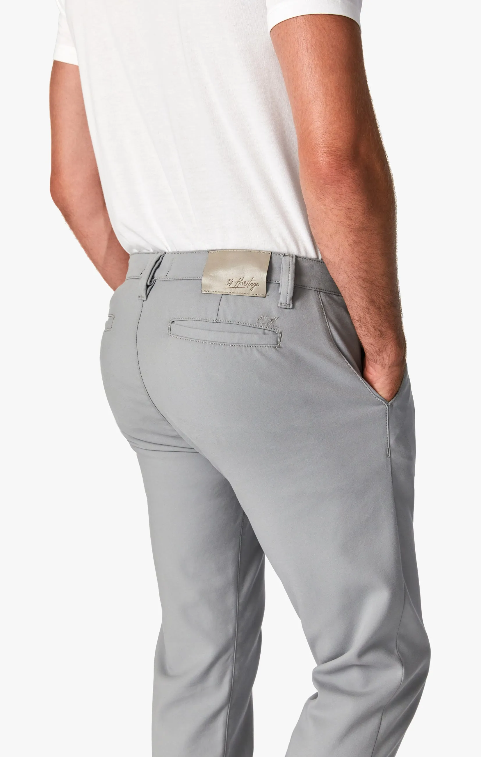 Verona Slim Leg Chino Pants In Grey High Flyer