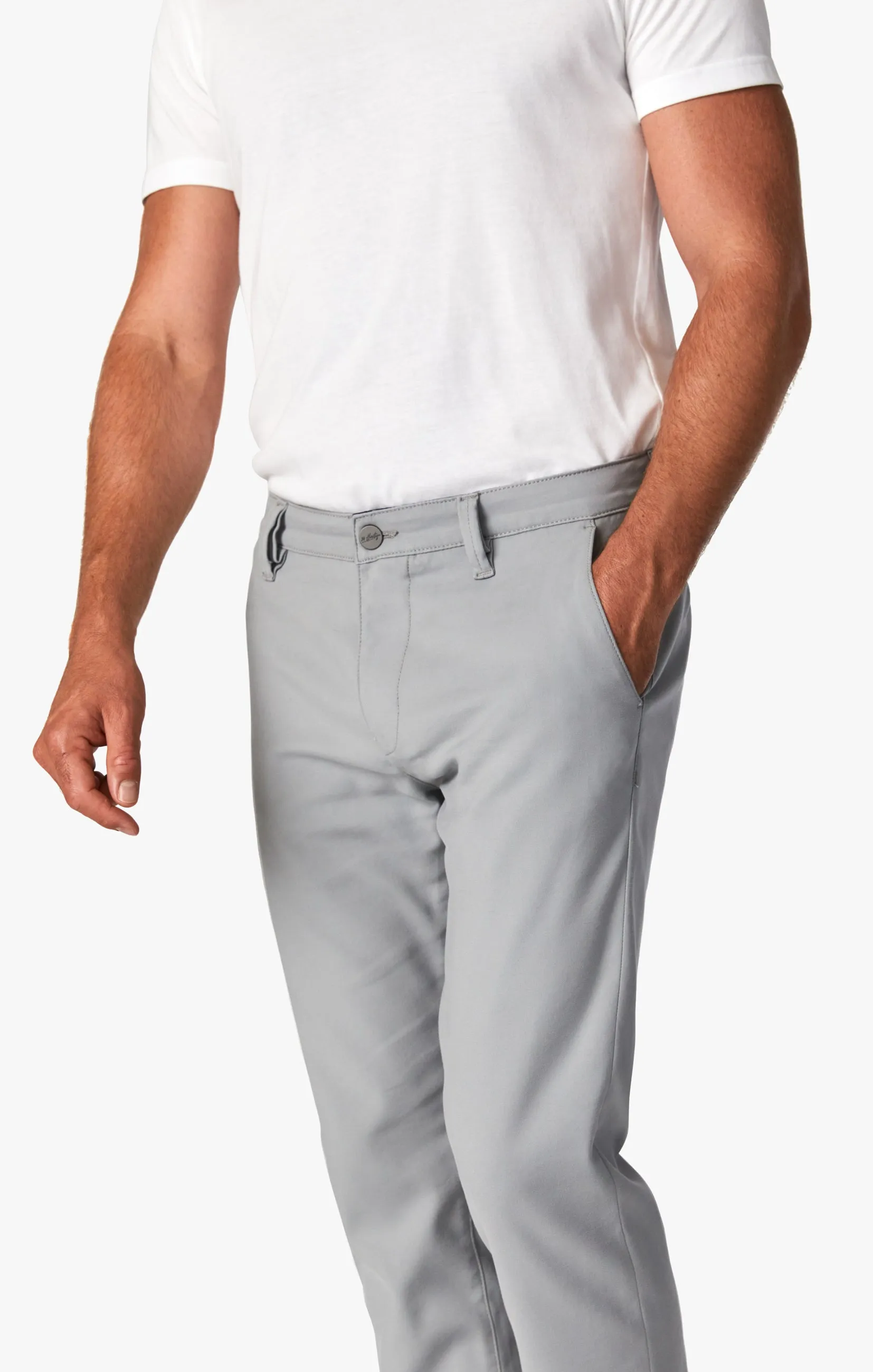 Verona Slim Leg Chino Pants In Grey High Flyer