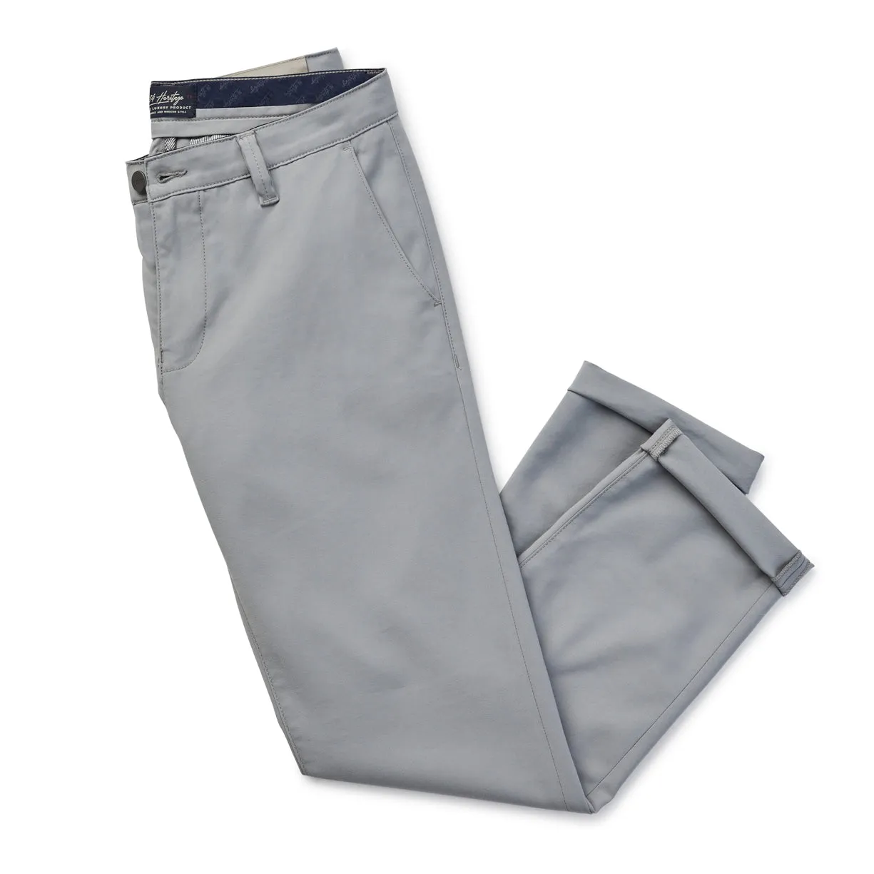 Verona Slim Leg Chino Pants In Grey High Flyer