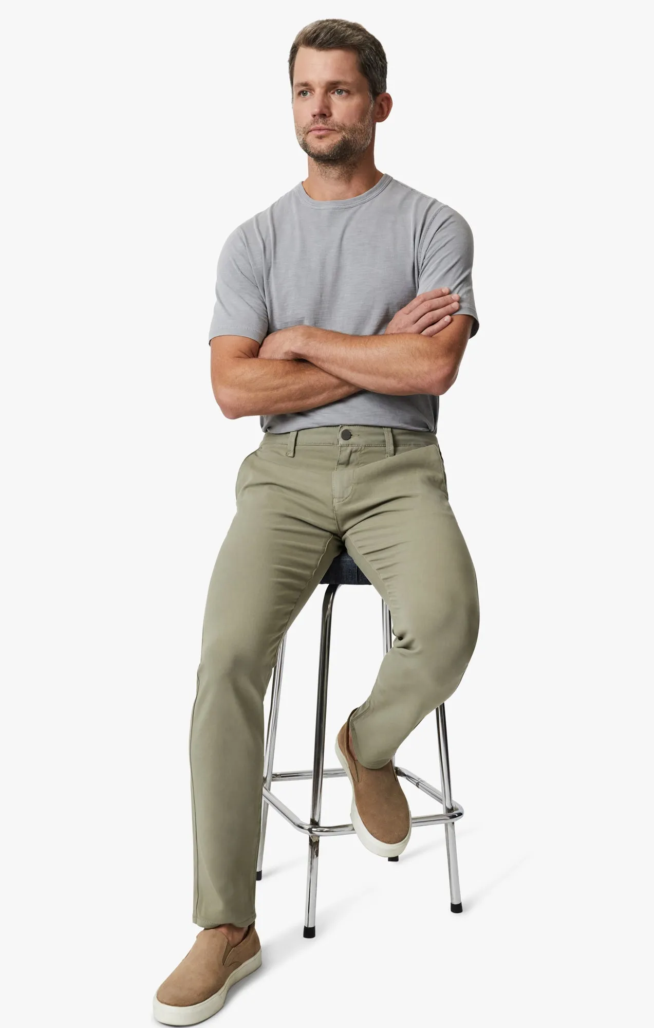 Verona Slim Leg Chino Pants In Vetiver High Flyer