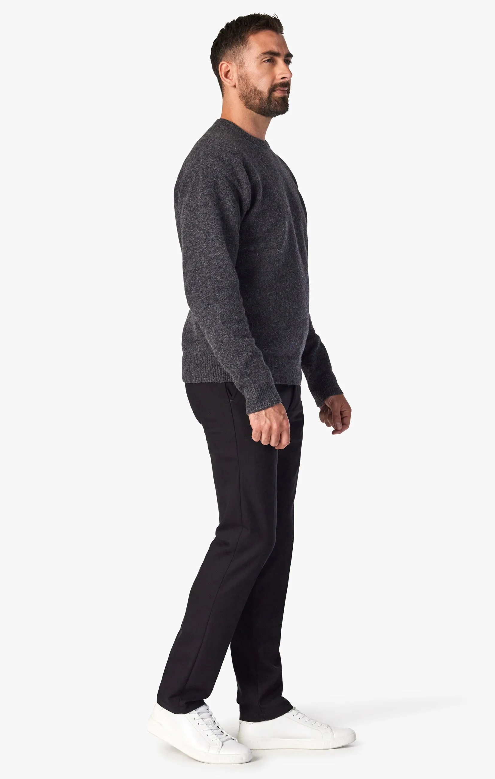 Verona Tailored Chino Pants In Black High Flyer