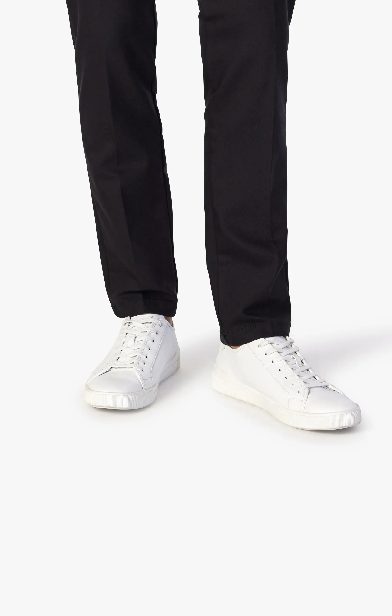 Verona Tailored Slim Leg Chino Pants In Black High Flyer