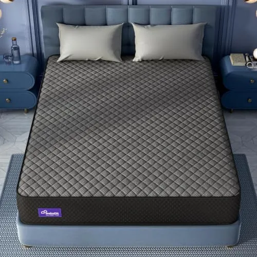 Wakefit Mattress | 15 Year Warranty |Xpert Grid Plus Mattress | King Mattress, 8-Inch King Size Mattress (78x72x8 Inches, Adaptive Firmness, AeroTex Luxury Diamond Quilting, Black)