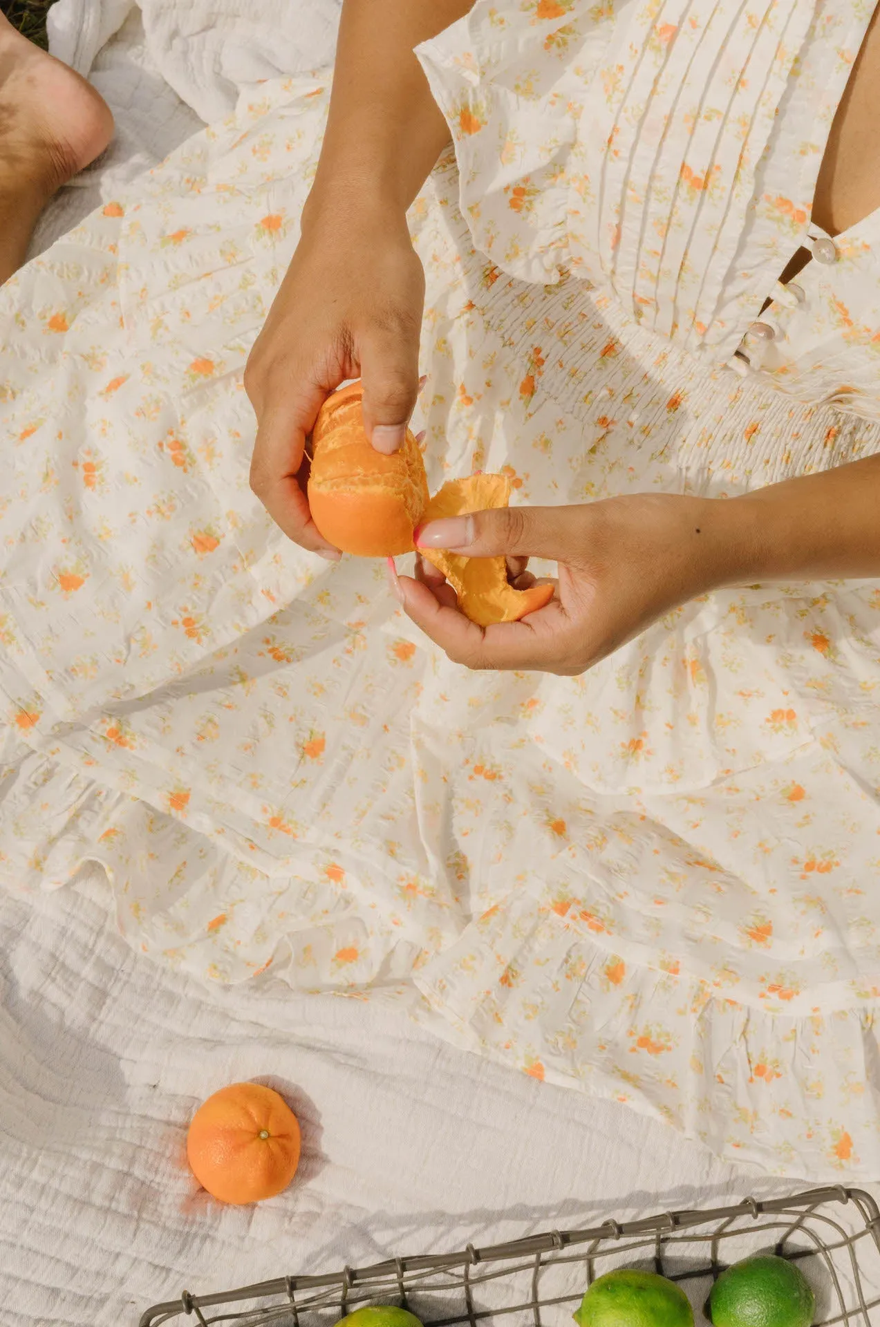 Weekend Dreams Floral Printed Ruffle Mini Dress - Orange