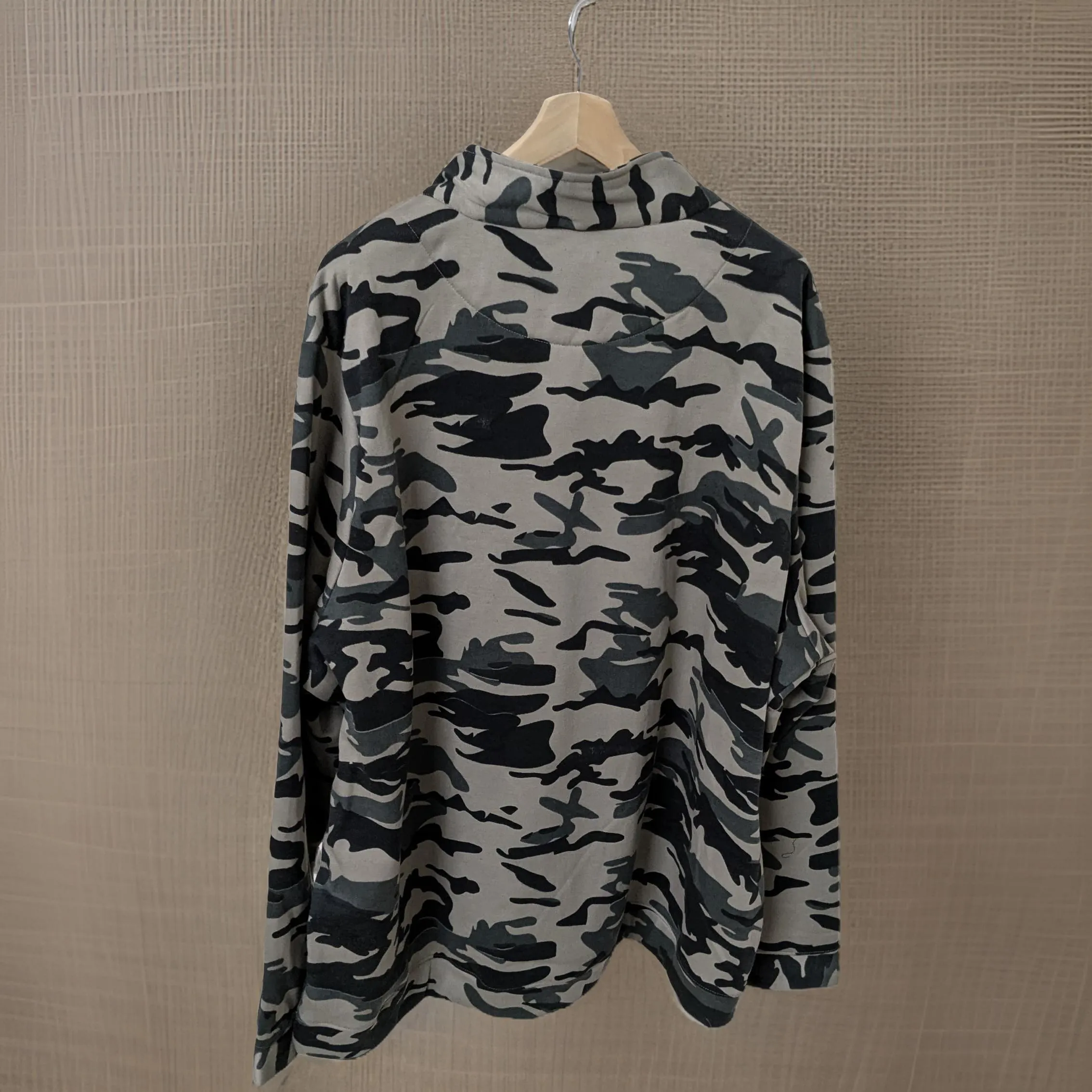 Winter Camouflage Quater Zip Fleece Sweatshirt