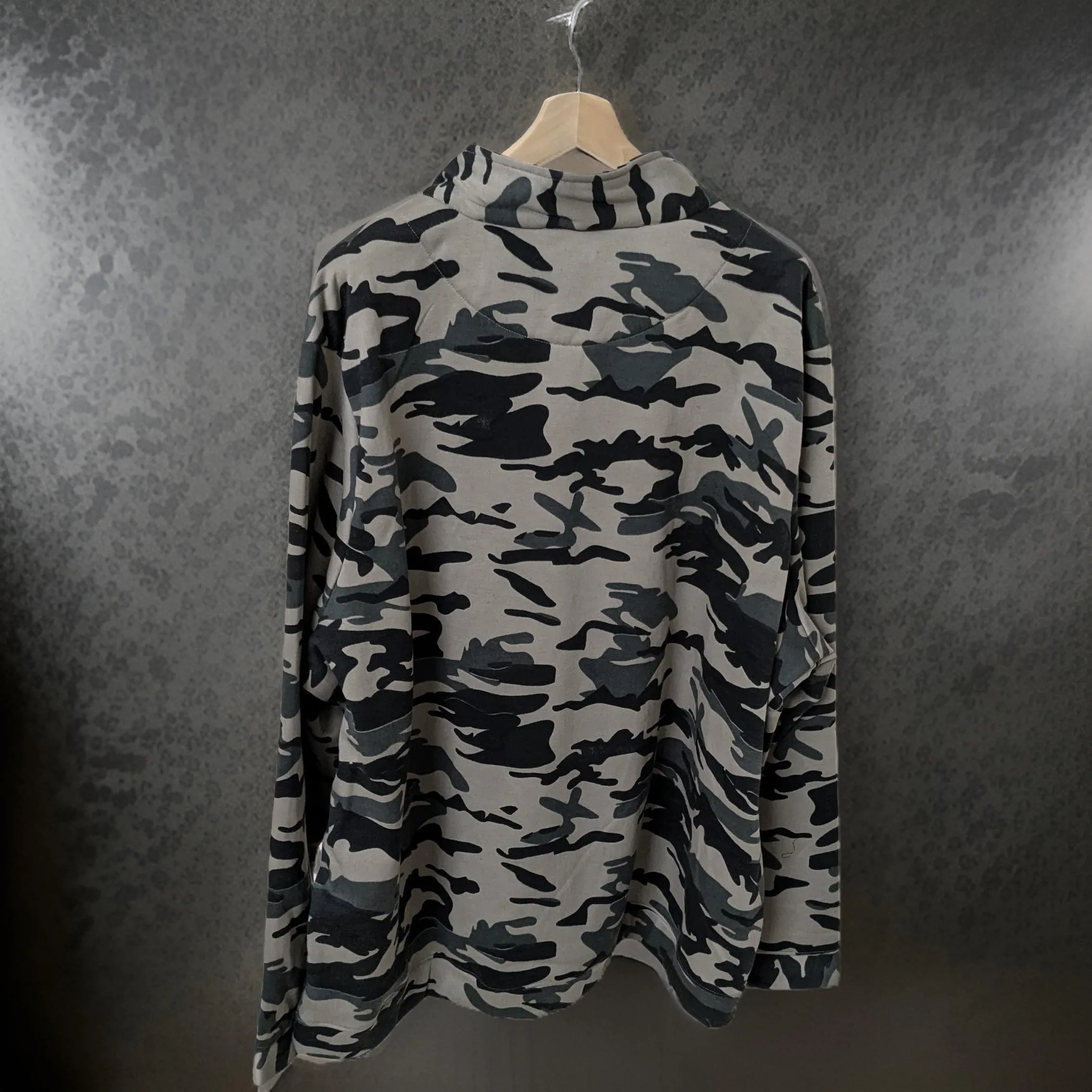 Winter Camouflage Quater Zip Fleece Sweatshirt