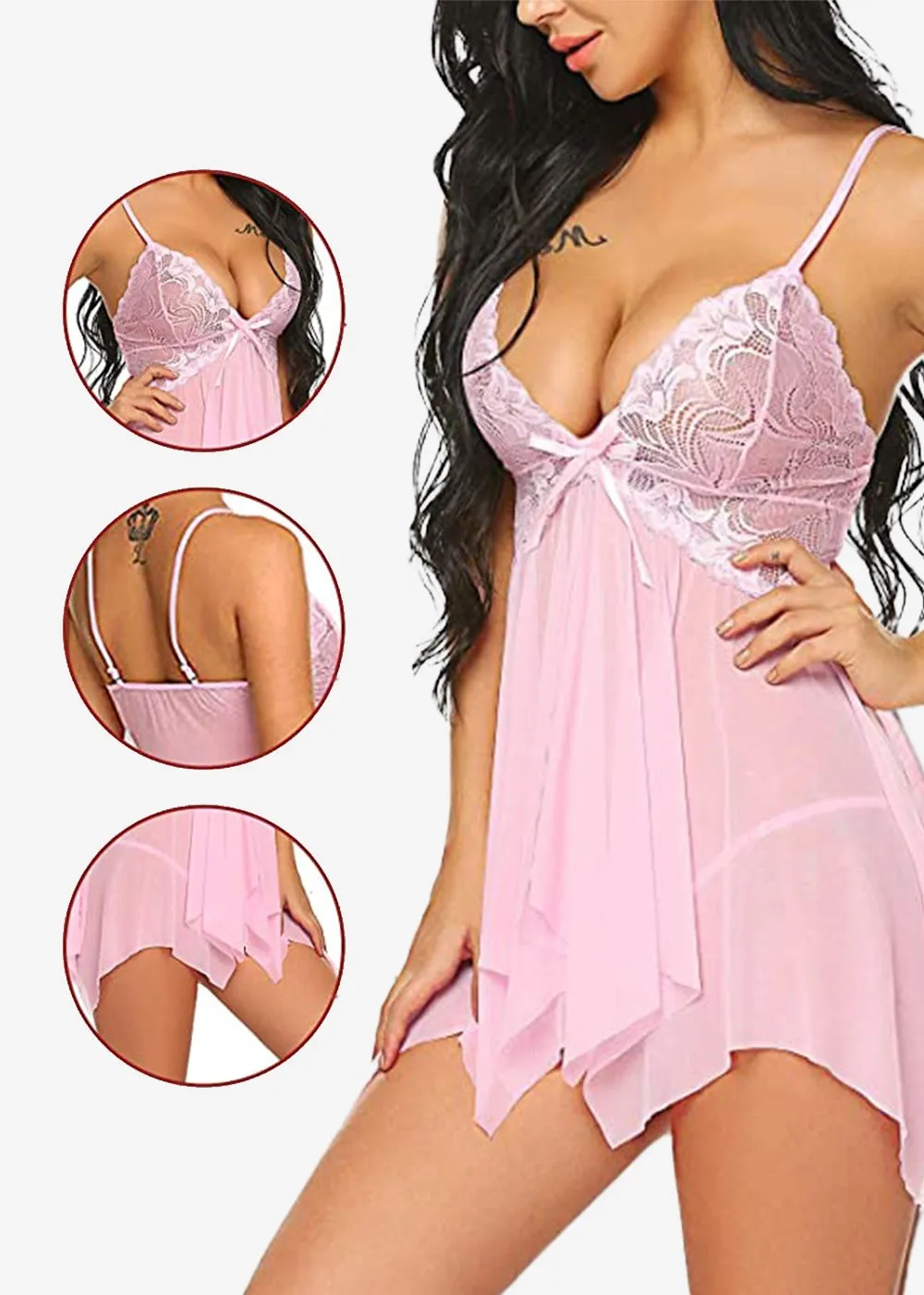 Women's Babydoll Nightwear Dress, Honeymoon Lingerie