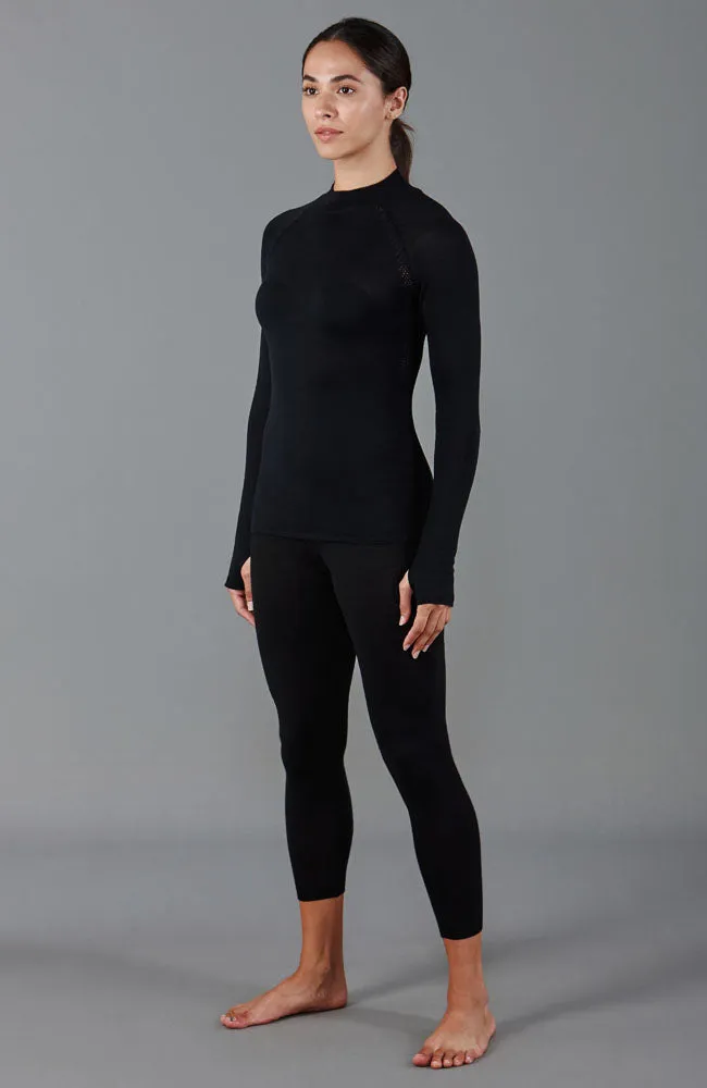 Womens Heavyweight Merino Activewear High Neck Top