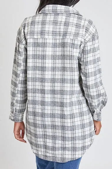 Women's Long Sleeve Plaid Oversized Shacket