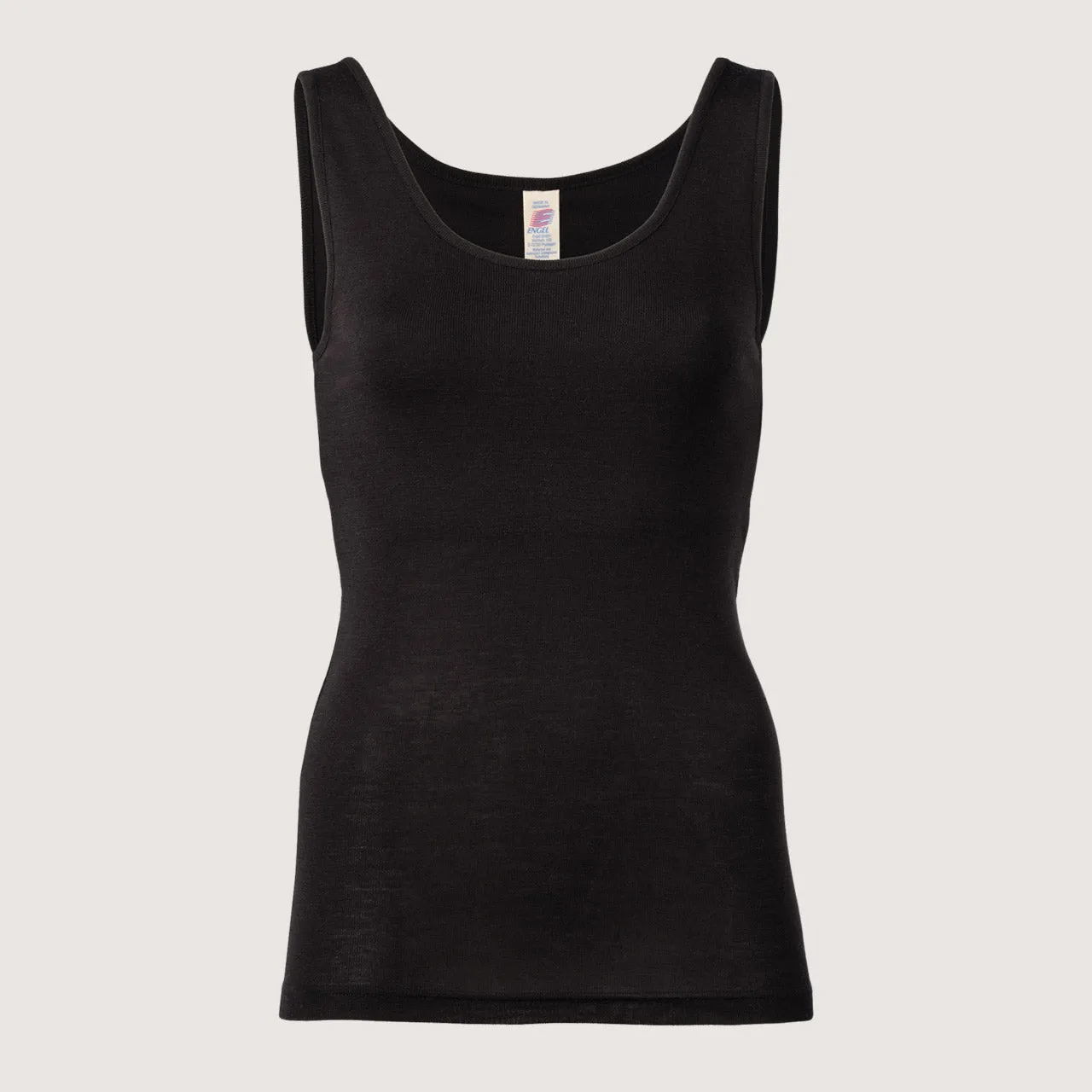 Women's Sleeveless Vest with Bustier in Merino/Silk - Black (S-M)