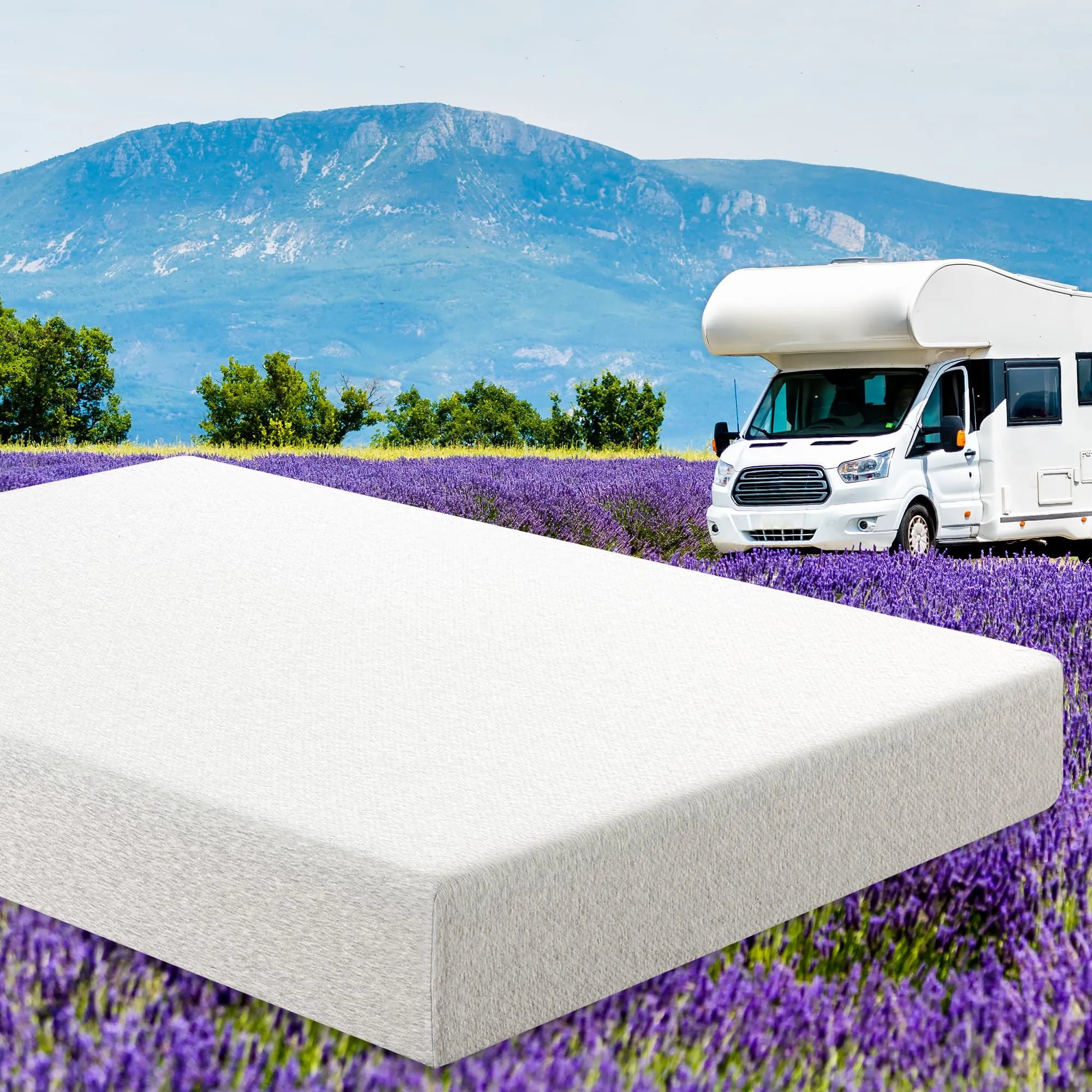 ZINUS 10 Inch Ultima Memory Foam Mattress, Fiberglass Free, Short Queen Size for RVs, Campers & Trailers, Mattress-in-a-Box, White